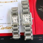 Clone Cartier new Tank Must Quartz Lovers Watch Stainless Steel Roman dial